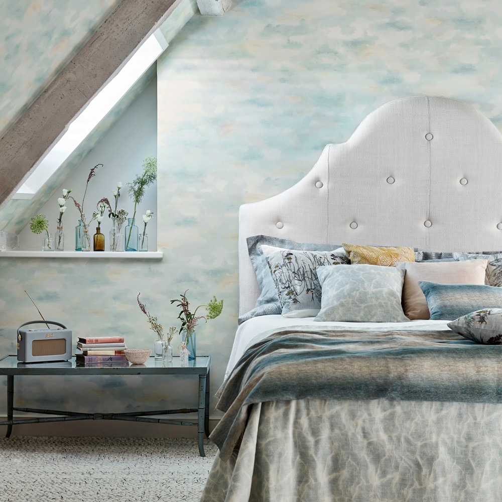 Bamburgh Sky Wallpaper 216515 by Sanderson in Estuary Blue